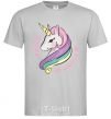 Men's T-Shirt Believe in unicorn grey фото
