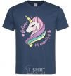 Men's T-Shirt Believe in unicorn navy-blue фото