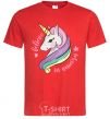 Men's T-Shirt Believe in unicorn red фото