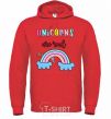 Men`s hoodie Unicorns are real bright-red фото