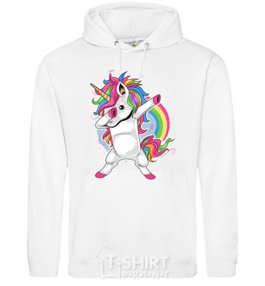 Мужская толстовка (худи) Hyping unicorn Белый фото