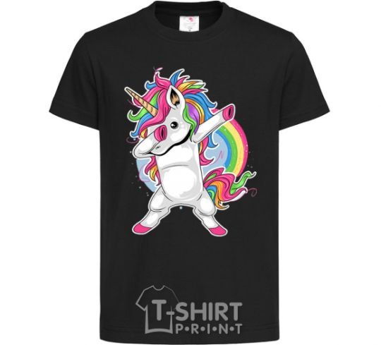 Kids T-shirt Hyping unicorn black фото
