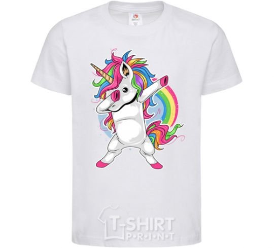 Kids T-shirt Hyping unicorn White фото