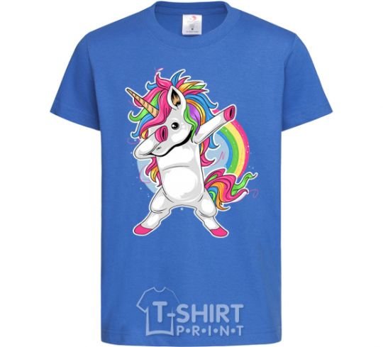Kids T-shirt Hyping unicorn royal-blue фото