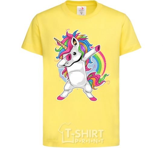 Kids T-shirt Hyping unicorn cornsilk фото