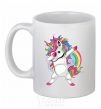Ceramic mug Hyping unicorn White фото