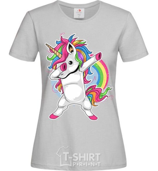 Women's T-shirt Hyping unicorn grey фото