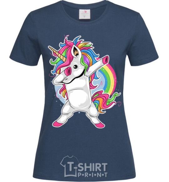 Women's T-shirt Hyping unicorn navy-blue фото