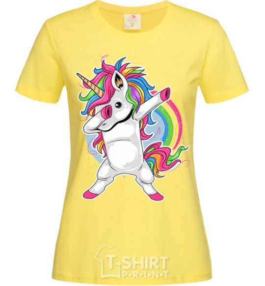 Women's T-shirt Hyping unicorn cornsilk фото
