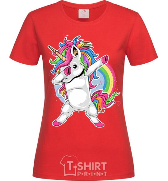 Women's T-shirt Hyping unicorn red фото