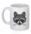 Ceramic mug Raccoon White фото