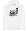 Men`s hoodie Racoon White фото