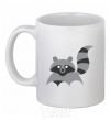 Ceramic mug Racoon White фото