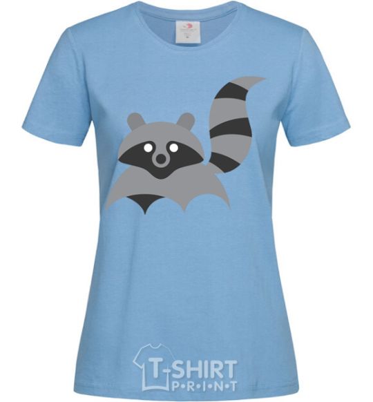 Women's T-shirt Racoon sky-blue фото