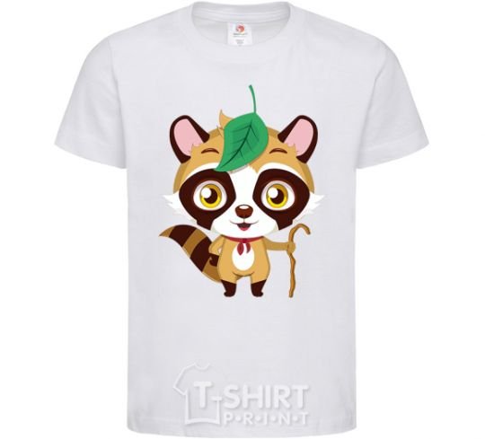Kids T-shirt Little raccoon White фото