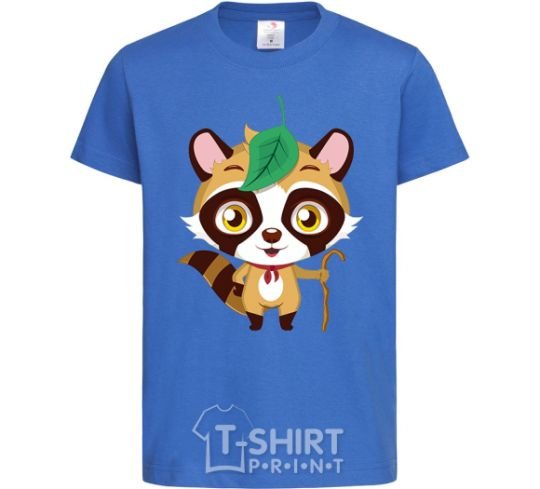 Kids T-shirt Little raccoon royal-blue фото