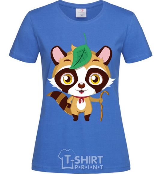 Women's T-shirt Little raccoon royal-blue фото