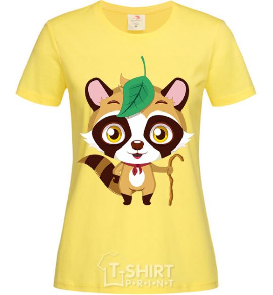 Women's T-shirt Little raccoon cornsilk фото