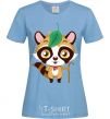 Women's T-shirt Little raccoon sky-blue фото