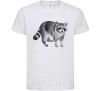 Kids T-shirt A drawing of a raccoon White фото