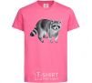 Kids T-shirt A drawing of a raccoon heliconia фото