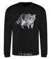 Sweatshirt A drawing of a raccoon black фото