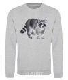 Sweatshirt A drawing of a raccoon sport-grey фото