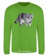 Sweatshirt A drawing of a raccoon orchid-green фото