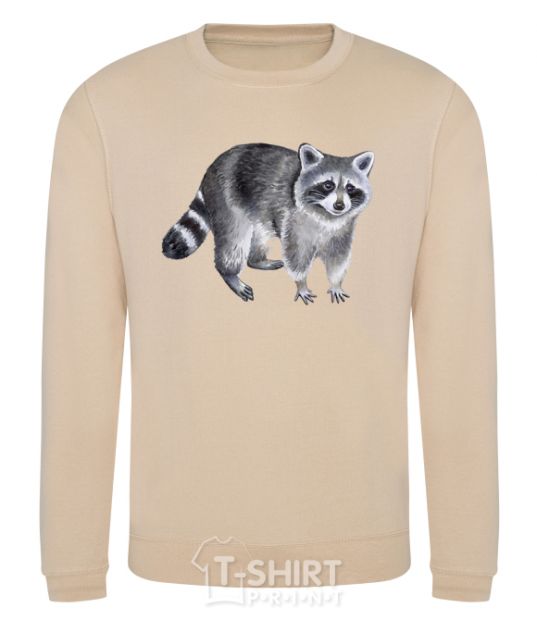 Sweatshirt A drawing of a raccoon sand фото
