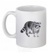 Ceramic mug A drawing of a raccoon White фото