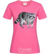 Women's T-shirt A drawing of a raccoon heliconia фото