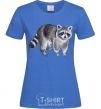 Women's T-shirt A drawing of a raccoon royal-blue фото