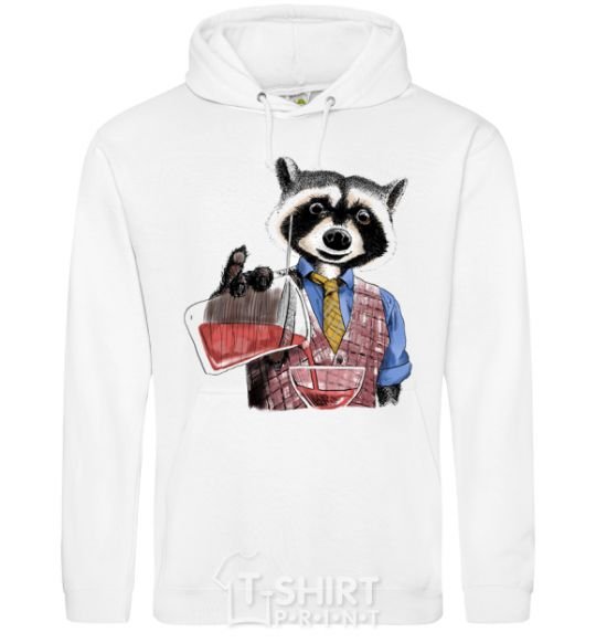 Men`s hoodie Coon bartender White фото