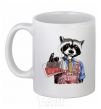 Ceramic mug Coon bartender White фото