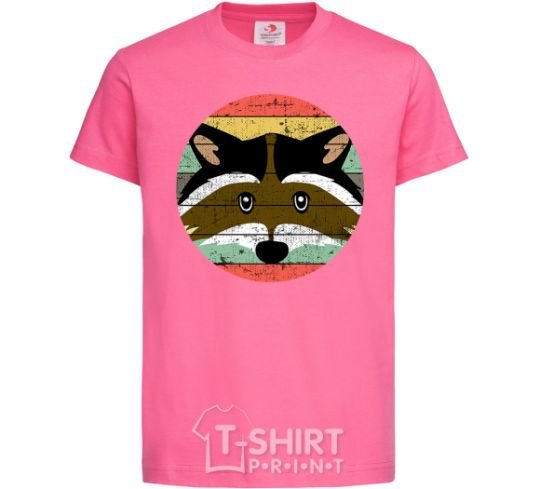 Детская футболка Round racoon Ярко-розовый фото