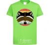 Kids T-shirt Round racoon orchid-green фото