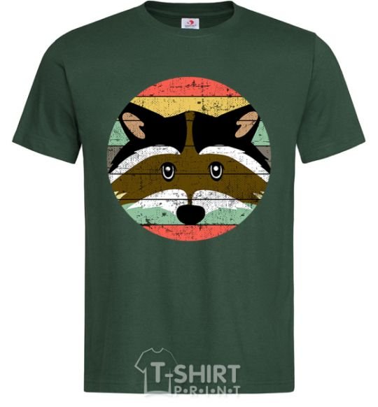 Мужская футболка Round racoon Темно-зеленый фото