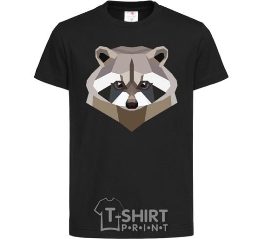 Детская футболка Racoon art Черный фото