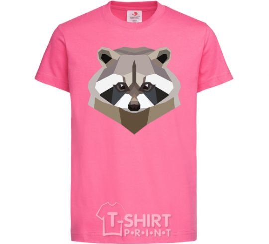 Детская футболка Racoon art Ярко-розовый фото