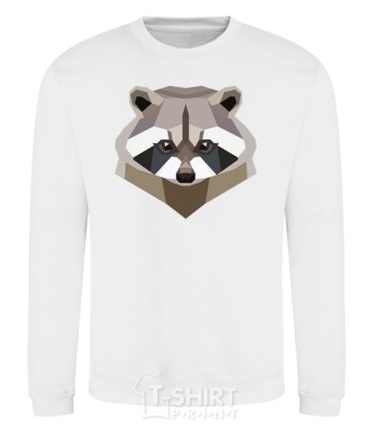 Sweatshirt Racoon art White фото