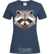 Women's T-shirt Racoon art navy-blue фото