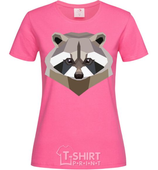 Женская футболка Racoon art Ярко-розовый фото