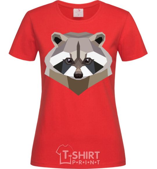 Women's T-shirt Racoon art red фото