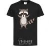 Kids T-shirt Sweet racoon hug black фото