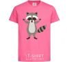 Kids T-shirt Sweet racoon hug heliconia фото