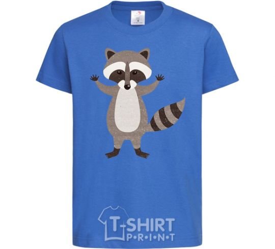 Kids T-shirt Sweet racoon hug royal-blue фото