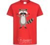 Kids T-shirt Sweet racoon hug red фото