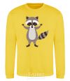 Sweatshirt Sweet racoon hug yellow фото