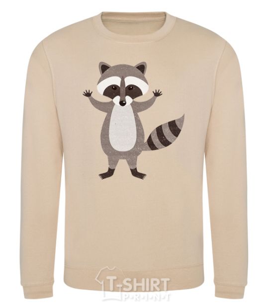 Sweatshirt Sweet racoon hug sand фото