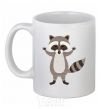 Ceramic mug Sweet racoon hug White фото